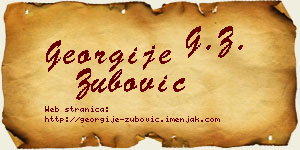 Georgije Zubović vizit kartica